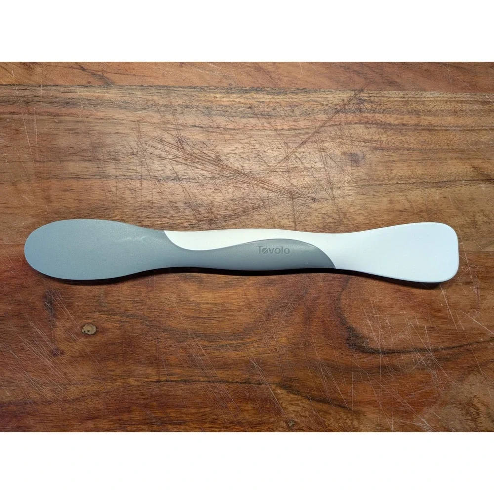 Tovolo Scoop and Spread Silicone Scraper and Nylon Spreader Tool Grey‎ White
